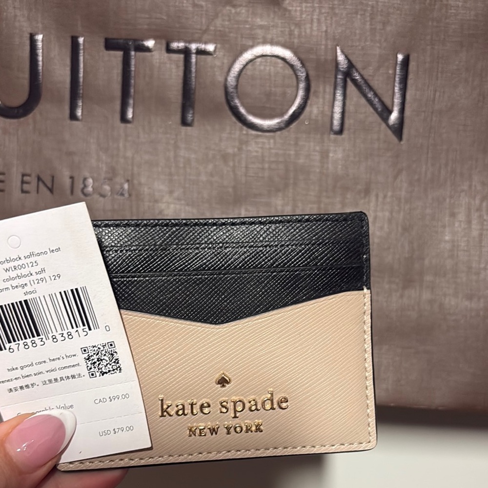 Kate Spade Black and Tan Cardholder NEW!
